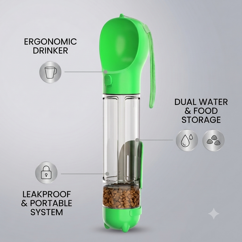 PREMIUM 3-IN-1 PORTABLE PET WATER BOTTLE