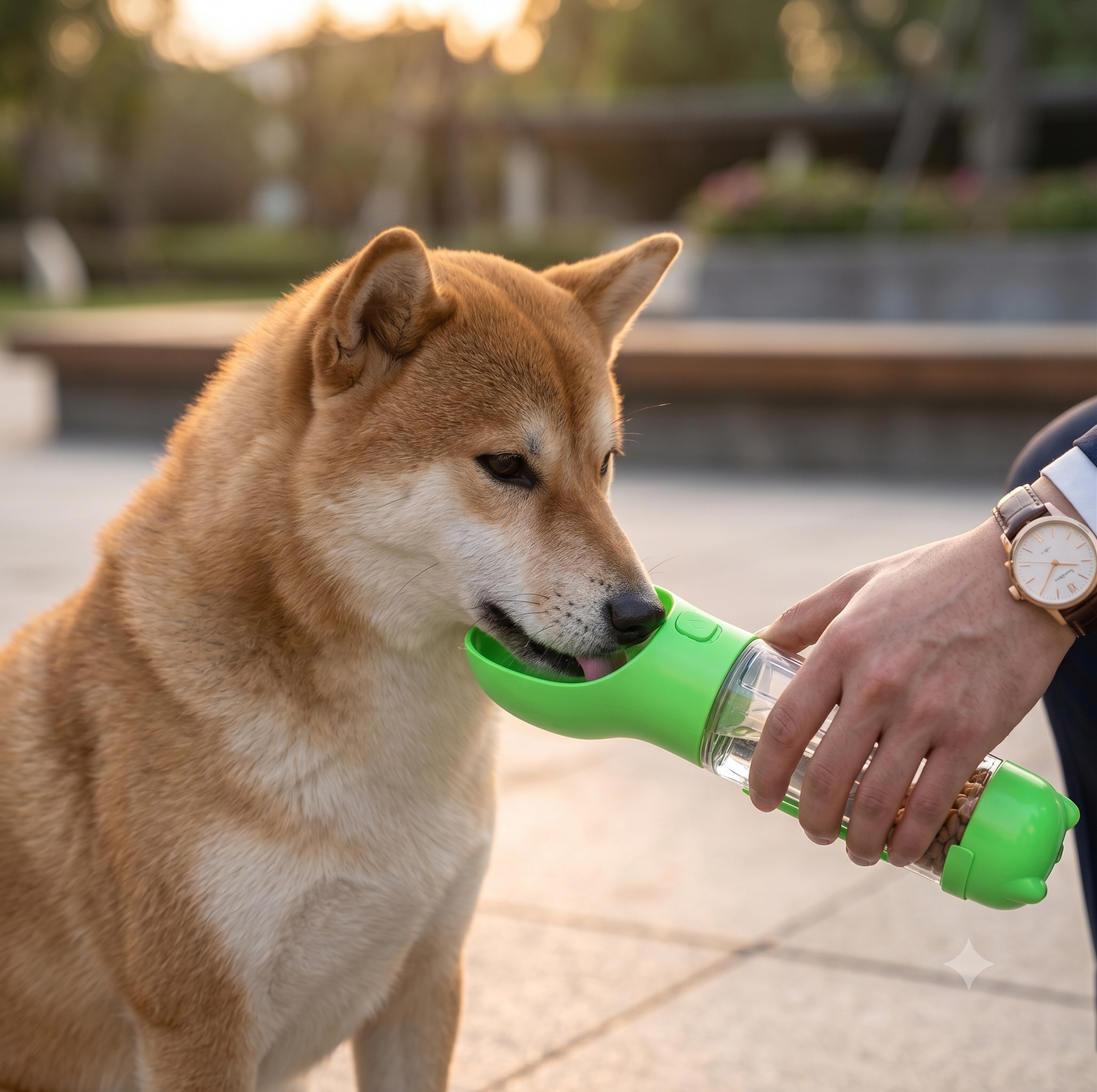 Botella de Agua y Comedero  para Perros
