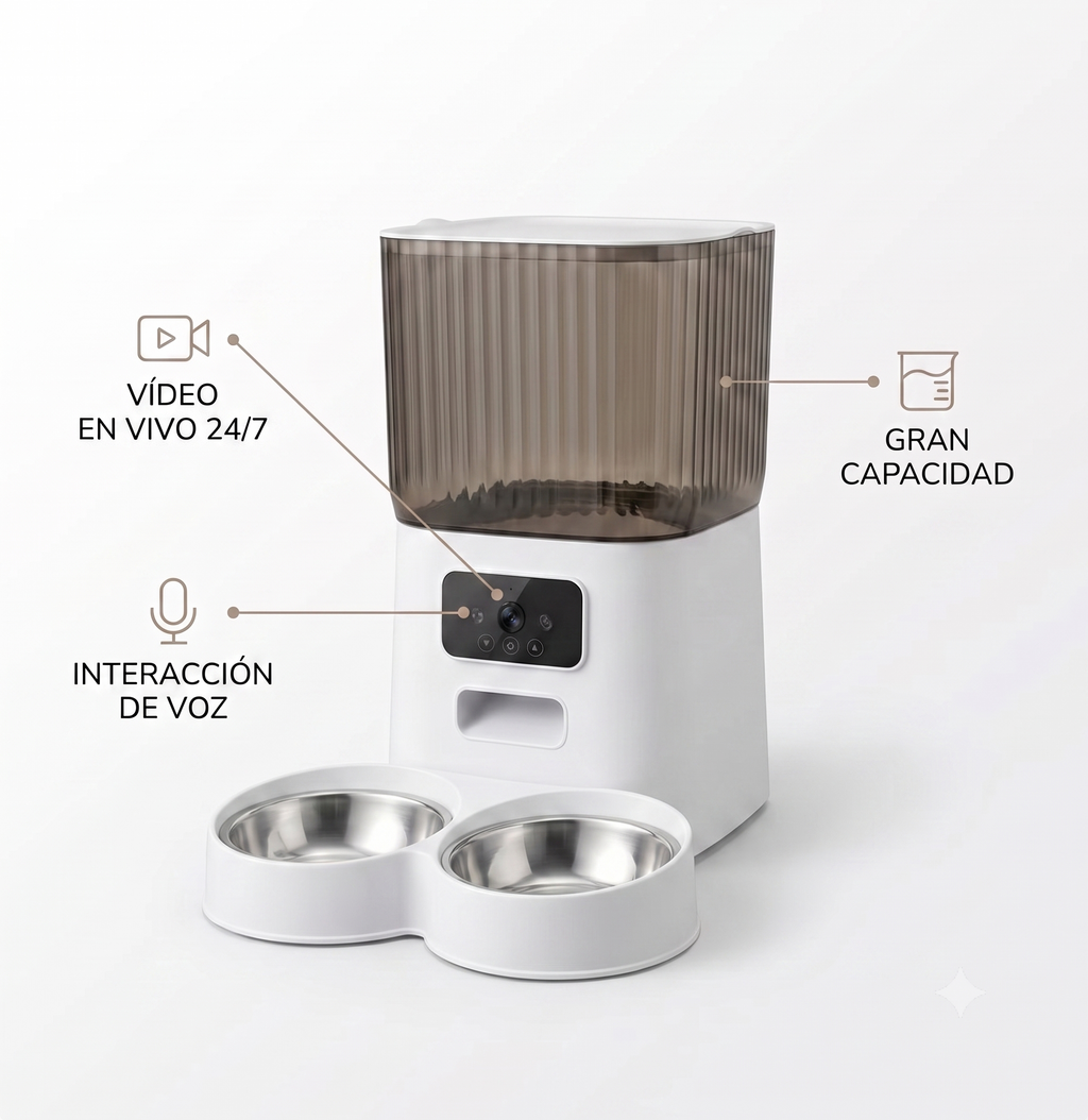 Smart Automatic Pet Feeder 5L with Camera and Voice — Comfort and Connection for your pet